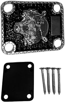 Electric Guitar Neck Backing Plate, Metal Joint Strength Connect Board for Tele Style and ST Guitar, 4-Hole Installation with Mounting Screws, Silver SilverB