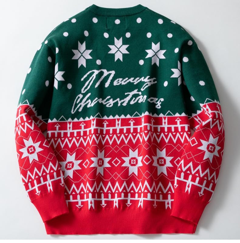 Christmas Sweater for Men Long Sleeve Knitted Xmas Pullover Tops4