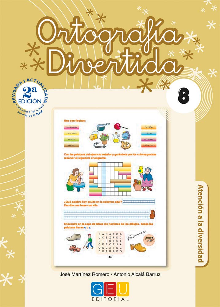 Ortografía divertida 8 / Editorial GEU / 3º Primaria / Mejora la ortografía / Recomendado como apoyo / Con actividades sencillas de repaso