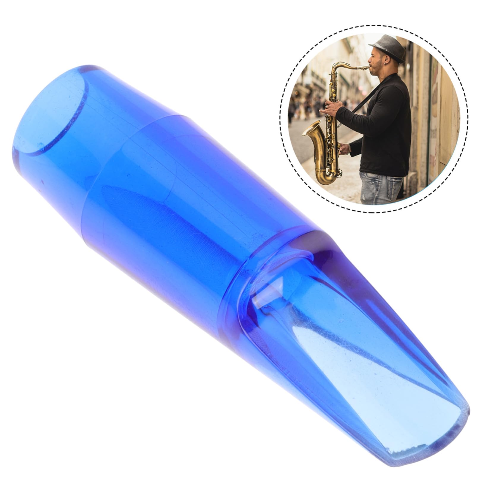 Bec de Saxophone Alto Bleu en ABS, Accessoire de Remplacement Multifonction pour Améliorer le Timbre, pour Saxophonistes