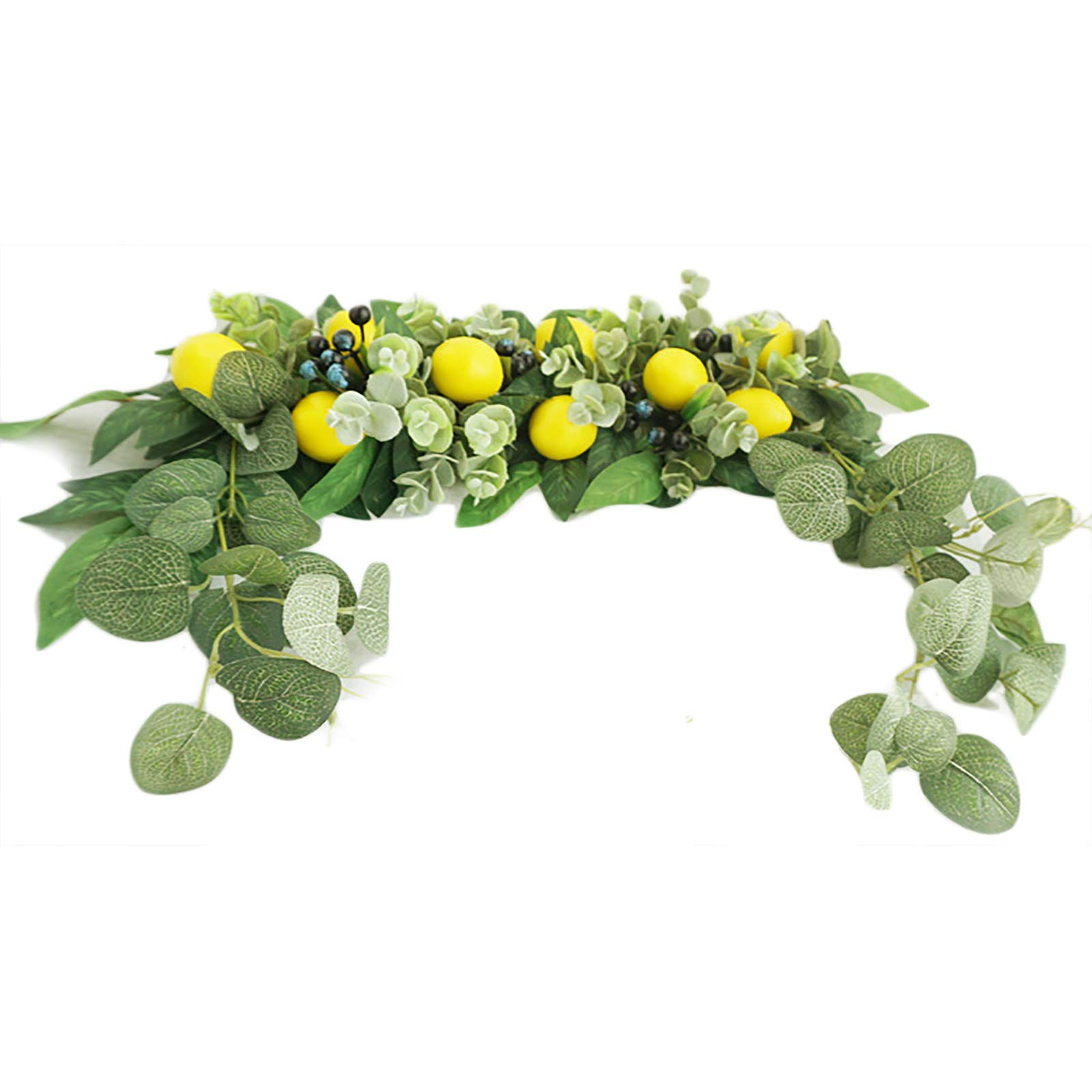 30-inch Floral Swag With Lemons & Eucalyptus - Artificial Spring Decor For Weddings, Doors & Walls