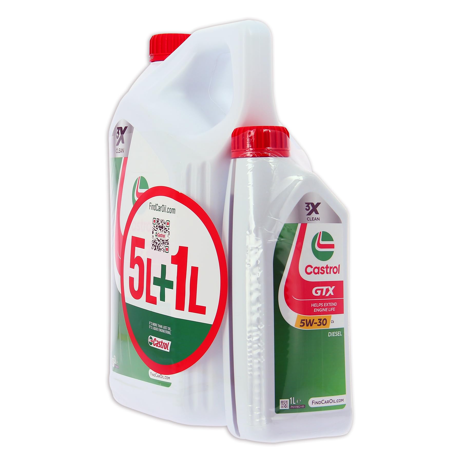 CASTROL GTX Aceite de Motor 5W-30 C4, pack de 5+1L, Homologación ACEA C4, Ayuda a prolongar la vida útil del motor
