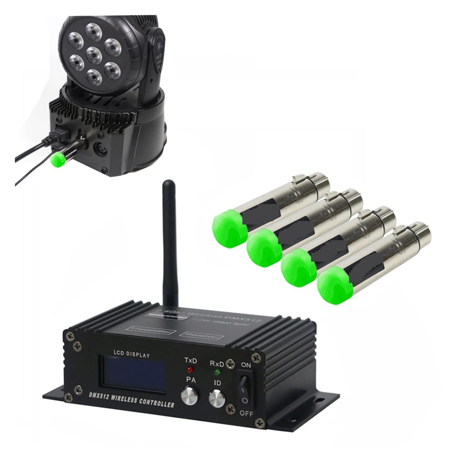 Contrôleur DJ sans fil DMX512 avec écran LCD – Récepteur XLR pour contrôle de l'éclairage de scène, parfait pour discothèque, fête DJ
