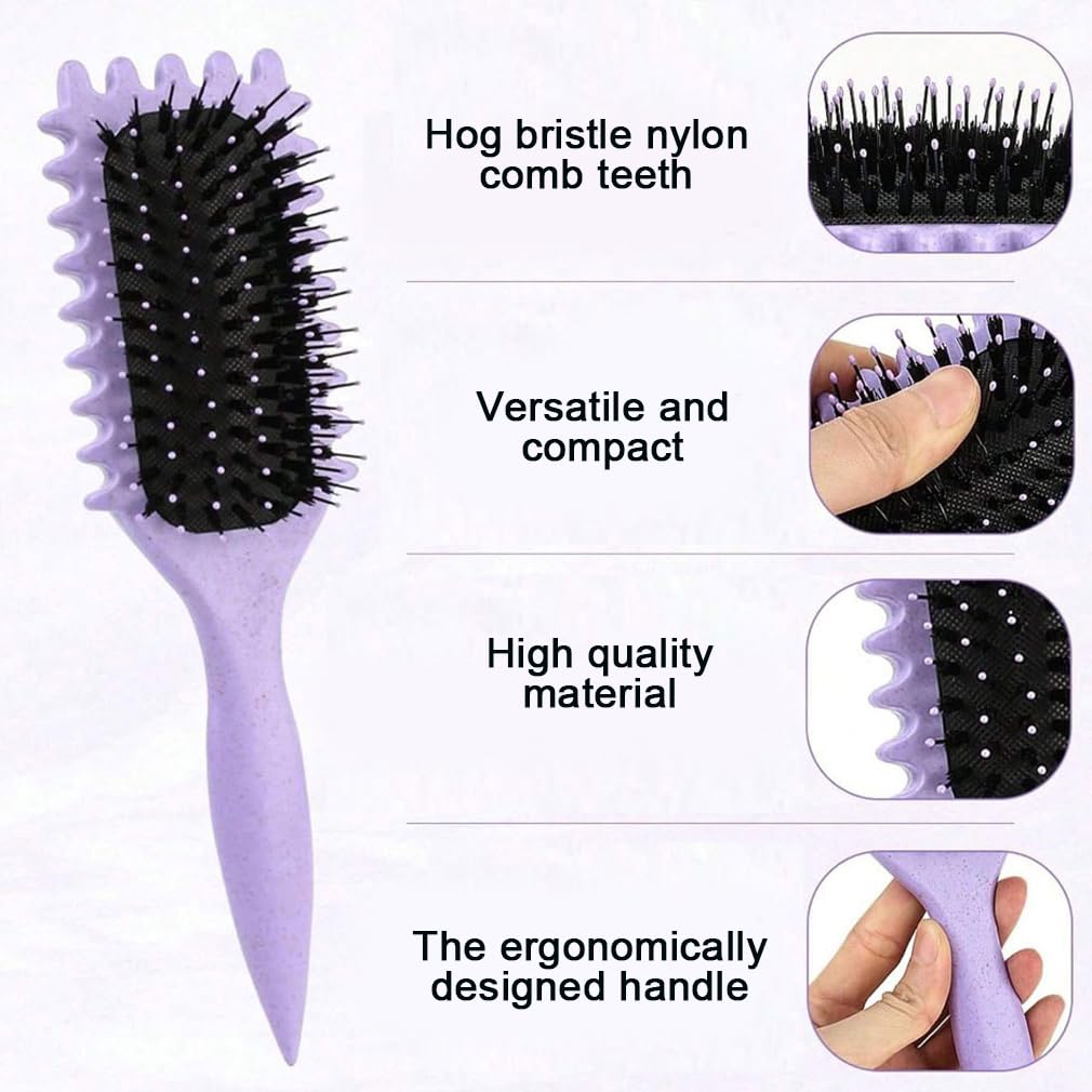 Curl Defining Brush, Curly Styling Hair Brush for Detangling Reduce Pulling and Separation - Image 4