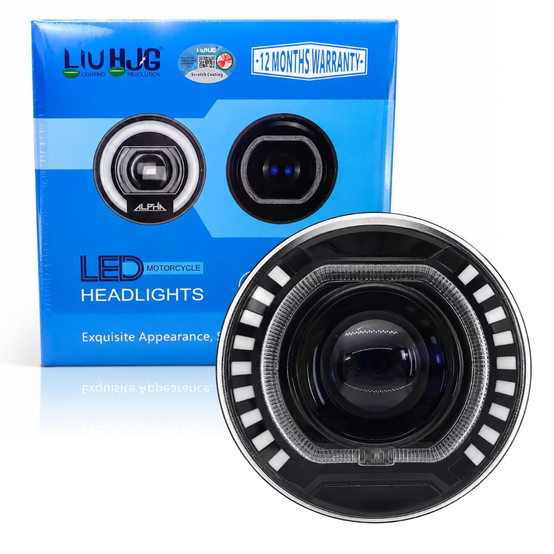 LIU HJG 7 Inch 58W Round LED Headlight with Yellow/White/Blue DRL,DC 9V-60V Universal Fit for Car, Bike, Jeep, SUV, Truck – High Brightness Driving Lamp-image-19