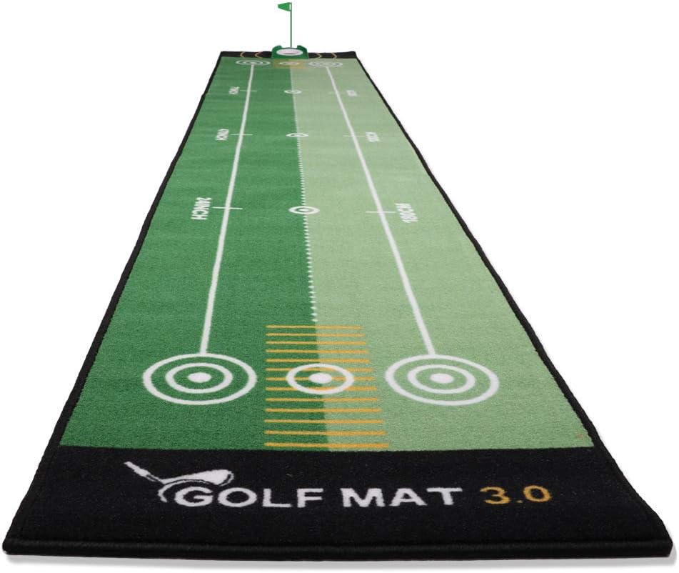 qiuqiuGolf Putting Mat, Indoor Anti-Slip Golf Putting Green Mat Golf Putting Practice Mat for Golf Practice/golf Game (0.5 * 3M)