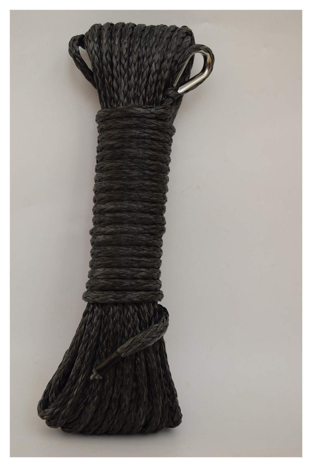 Winch Rope, Black 5mm*15m Synthetic Winch Rope,ATV Winch Line.Off Road Rope,Boat Winch Rope