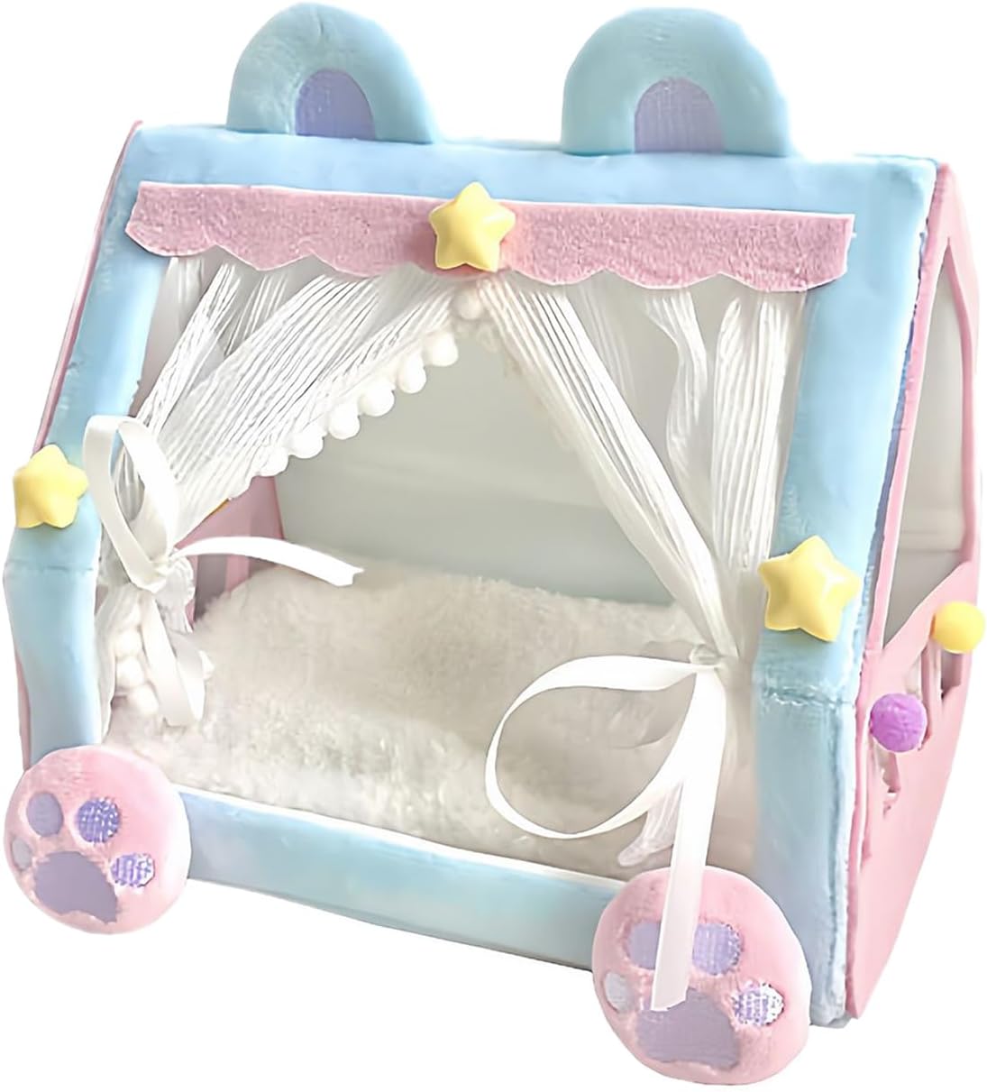 Doll Tent Bed Miniature Furniture,Comfort,Desktop Ornament for 10cm Dolls Pretend Play Portable Cute Doll Accessories