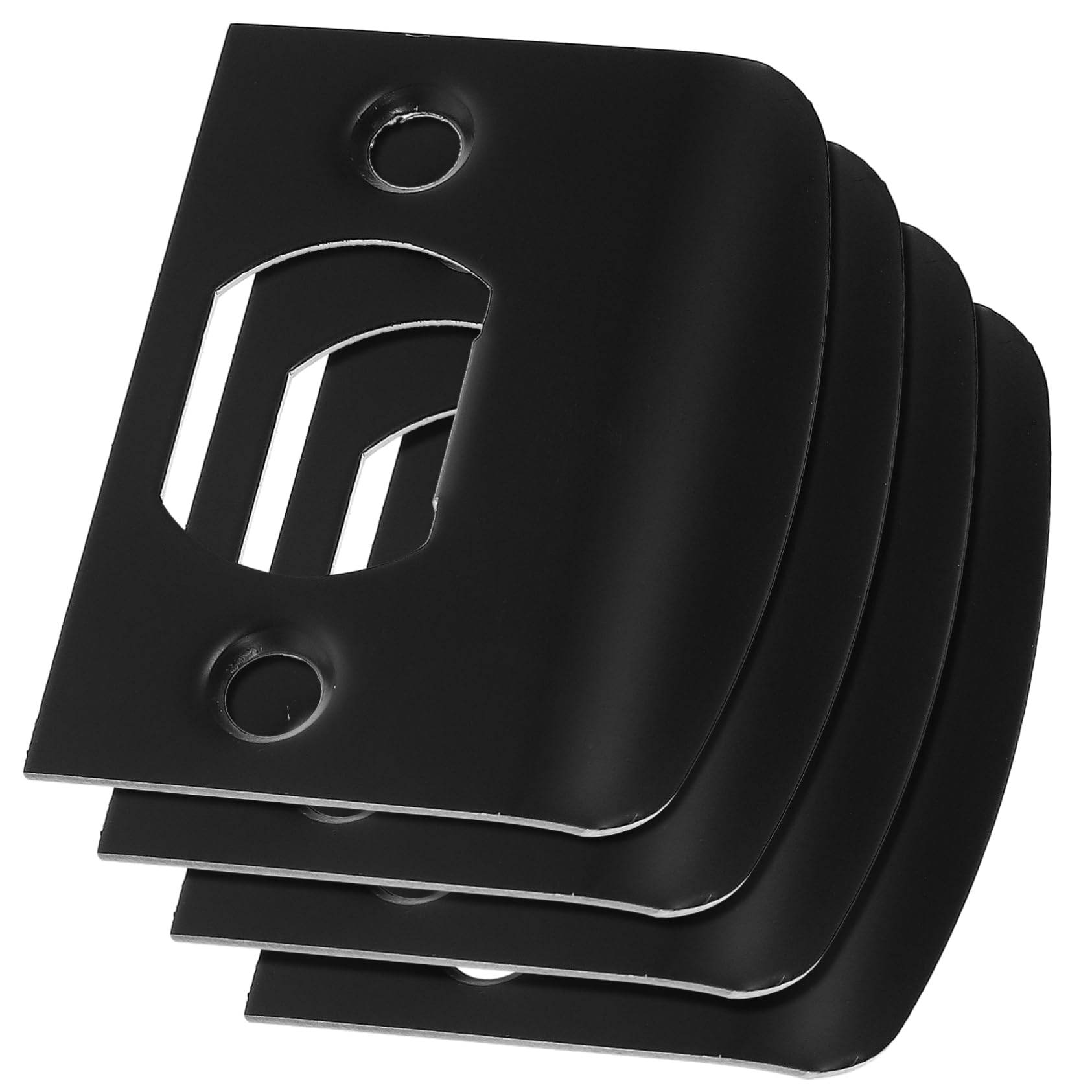 NUOBESTY 16 Pièces Boucle à Ardillon Verrouillable Gâche Bouche-trou Plaque De Coup De Pied De Porte Des Plaques Métalliques Renfort De Porte Avant Plaques De Porte Acier Inoxydable Black