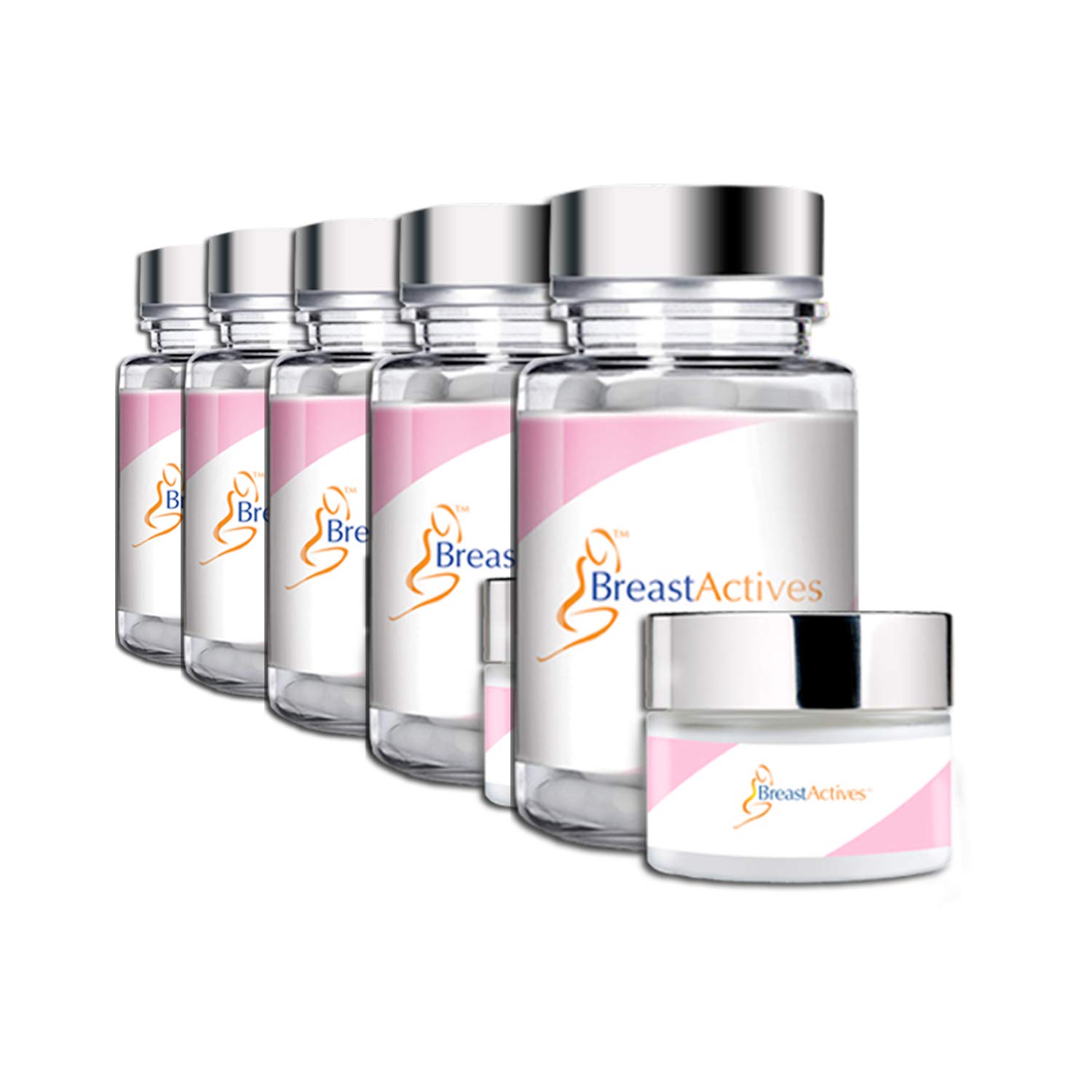 Enhancement Cream and Pills Combo for Women - Pueraira Mirifica Capsules for Fast Breast Enlargement - Max Strength Boob Lift Cream - All-Natural Bust Enlarger Formula (5 Pack)