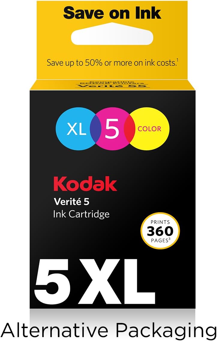Kodak Verite 5 Replacement Inks (ALT1UA) XL Color Ink Jet Cartridge compatible to V50, V55, V55W Eco, V55 Plus, V60 Eco, V640 Eco, V64 Series, V65 Eco, V65 Plus (Package May Vary)