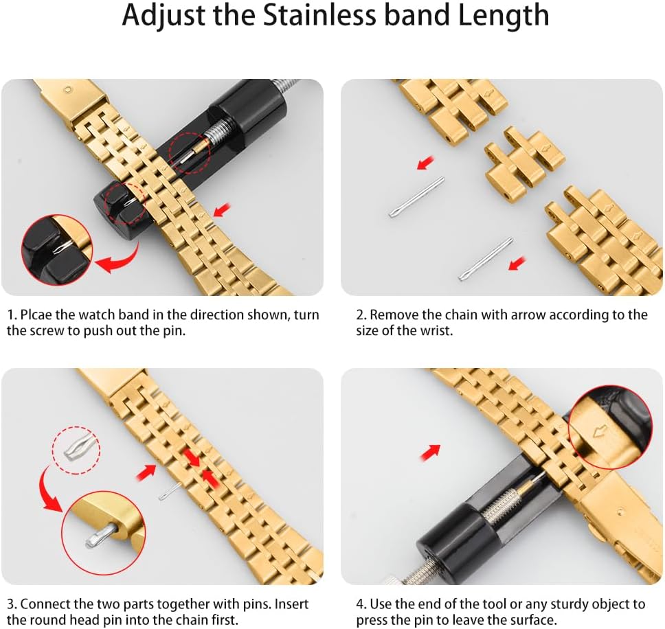 Slim Metal Bands Compatible with Apple Watch 40mm 38mm 41mm 42mm 44mm 45mm, Metal Stainless Steel Chain Strap for Women iWatch Series 9 8 7 6 5 4 3 2 1 SE - Image 4