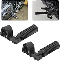 Vista 2 de Reposapiés de repuesto para motocicleta, par de clavijas de pie de motocicleta, soporte para reposapiés de 1 pulgada (negro)