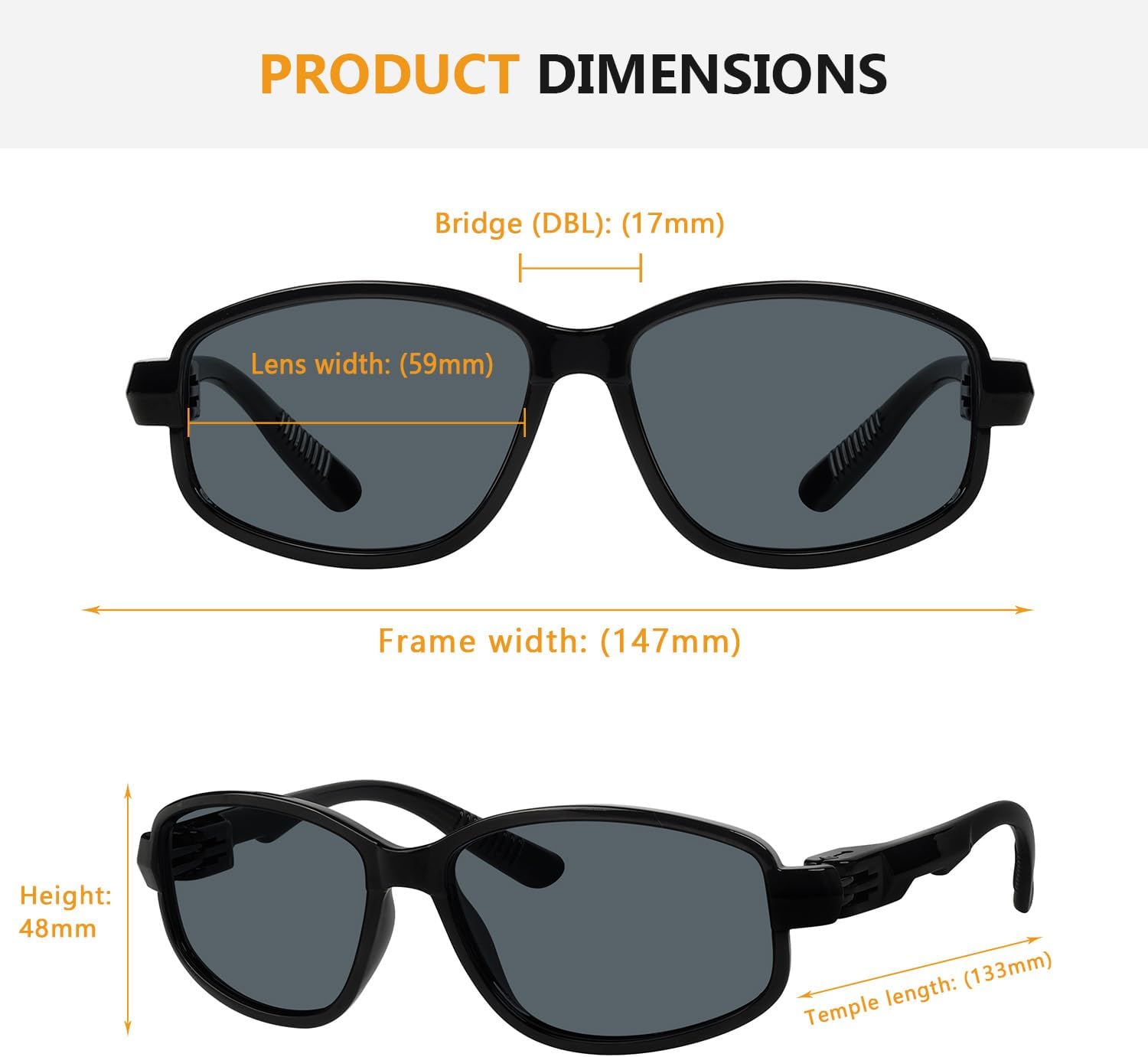 BFOCO Polarized Sunglasses With Metalless & Screwless Spring Hinges for Men - Sports Sunnies (Glossy Black) - Image 5