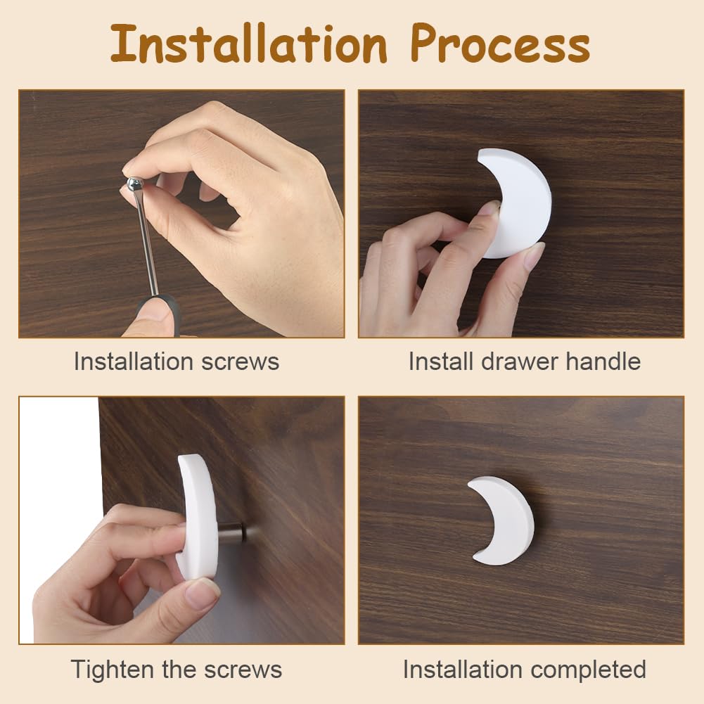 Aolso 9 PCS Soft Silicone Cabinet Knobs with Screws,Silicone Handles for Children's Room,Drawer Handles and Knobs for Cupboard,Drawer-White - Image 4