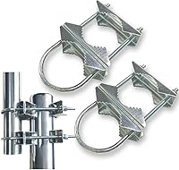 Vista 1 de Soporte de abrazadera de doble perno en U para antena Starlink, adaptador de poste para montaje en riel de escalera Rv, universal