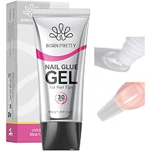 BORN PRETTY Solid Nail Glue Gel 30ml Super Strong Adhesive Nail Tips Glue | for Acrylic Nails Extension Fake Nails Clear Press On Nails,U V Lamp Curing Needed