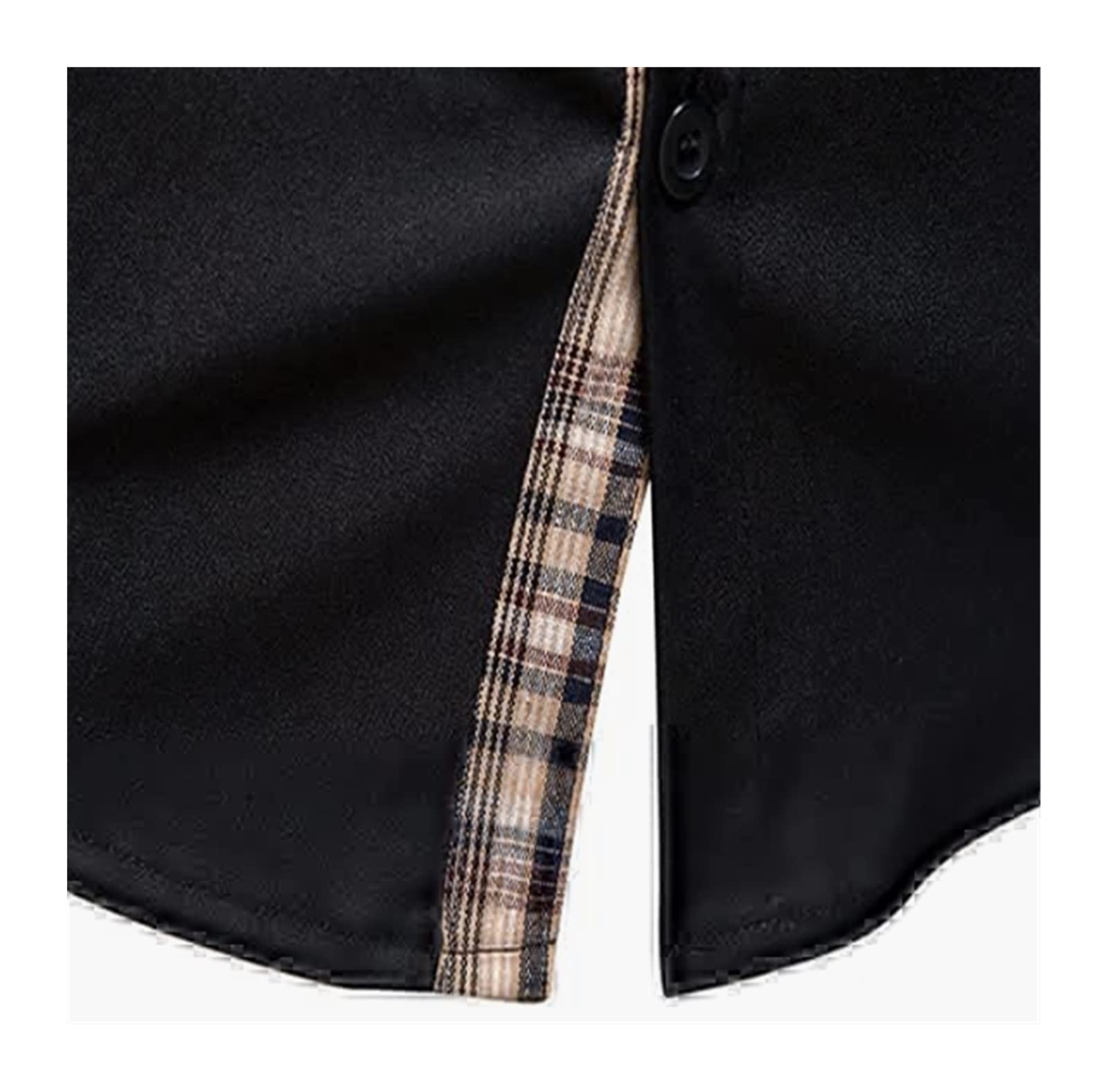 WEITING Chemises Homme Décontractées Manches Homme Chemise Coutures À Carreaux Longues Boutonné Slim Fit Business Casual Respirant Créatif Shirt Chemise Manche Courte Homme (Color : Black, Size : M)