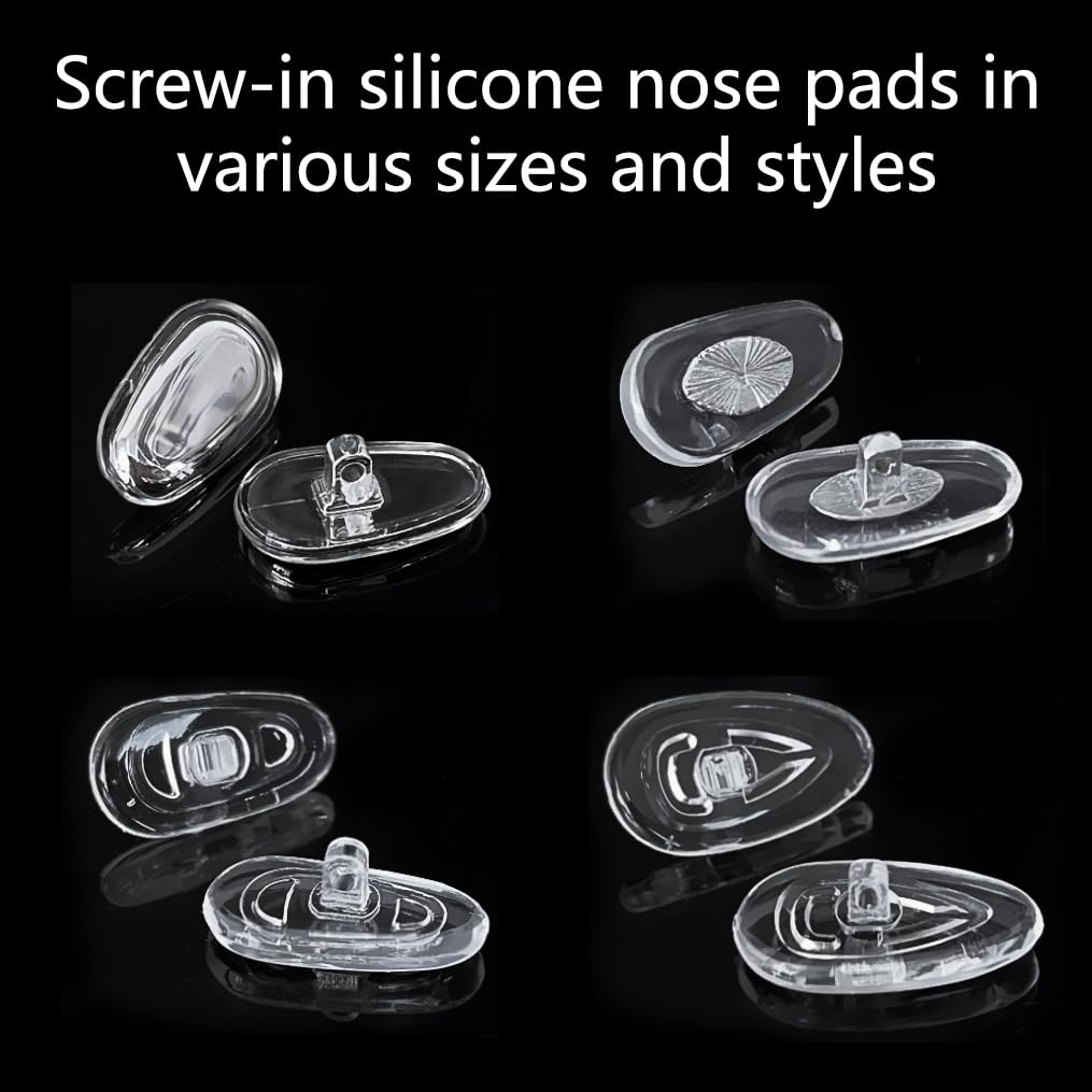 PTSLKHN Einschraubbare Brillen Nasenpads Brillen Nasenpads Ersatz Kit 12 Paar Weiche Silikon Nasenpads für Augenbrillen, Sonnenbrillen und Presbyopes