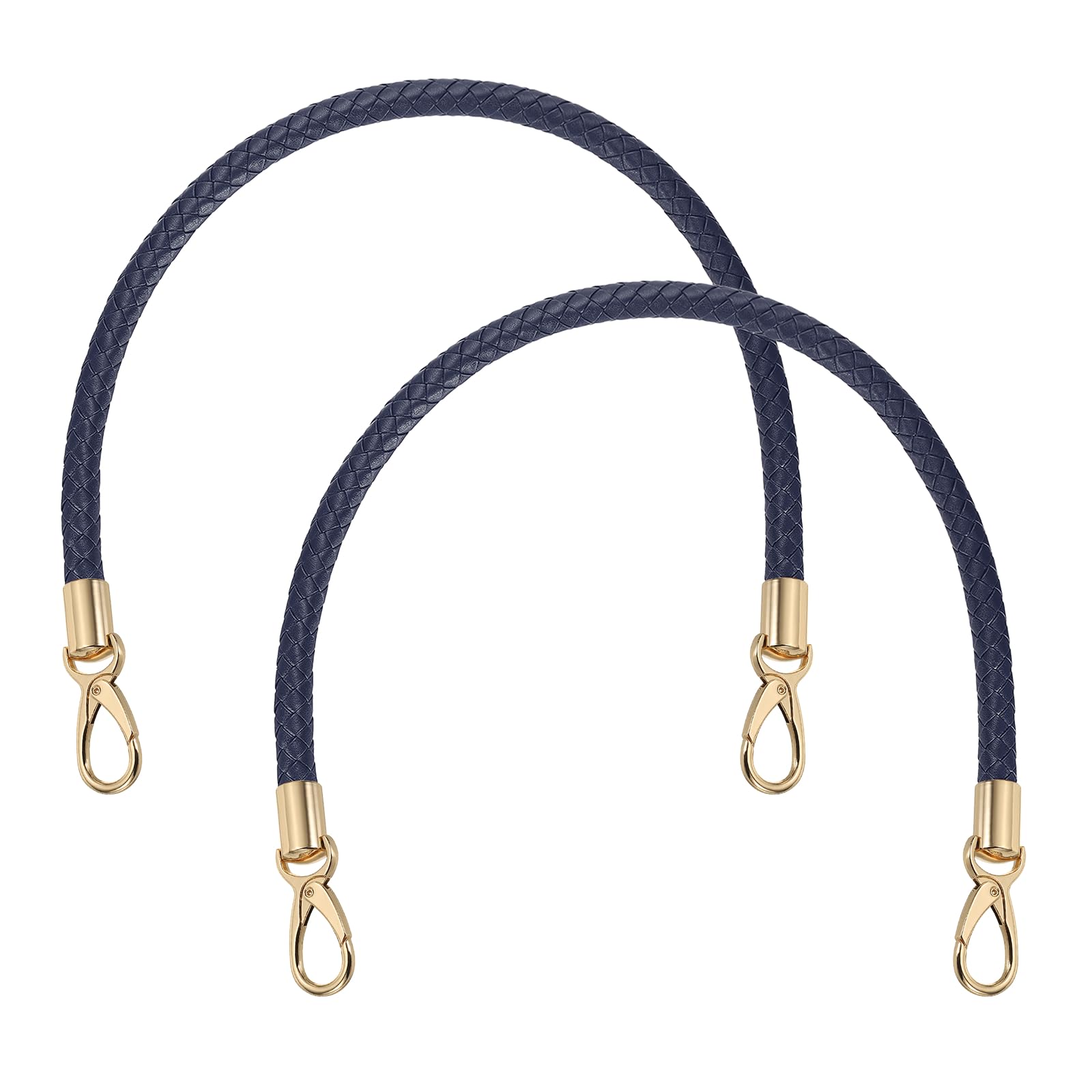 sourcing map 2 Pcs Braided Purse Strap, 21.6 Inch PU Leather Purse Strap Handle Replacement for Handbag Tote Underarm Bag Making (Vintage Blue)