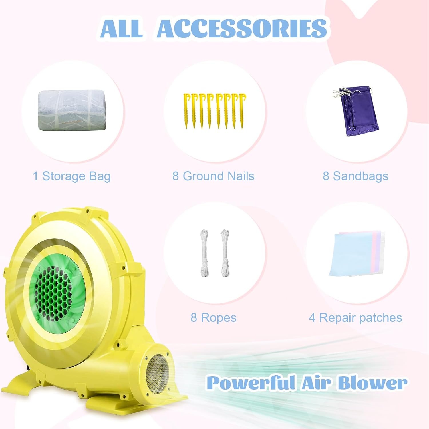 Giant Inflatable Obstacle Course for Kids, Huge Bounce House with Water Slide & Climbing Wall, Dual Lane Racing Tracks & 2 Tunnels, Outdoor Backyard Bouncer with Blower Included (25ft*8.9ft*8.9ft)