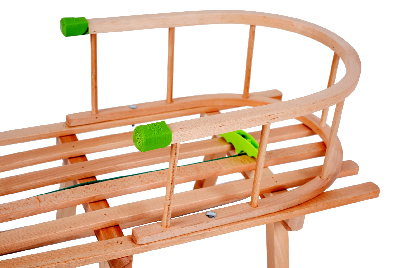 GaGadumi Wooden Sledge 90 cm with Backrest and Drawstring, Durable Toboggan, Snow Sledge, Davoser Sledge for Children and Adults, Wooden Sledge, FSC Wood