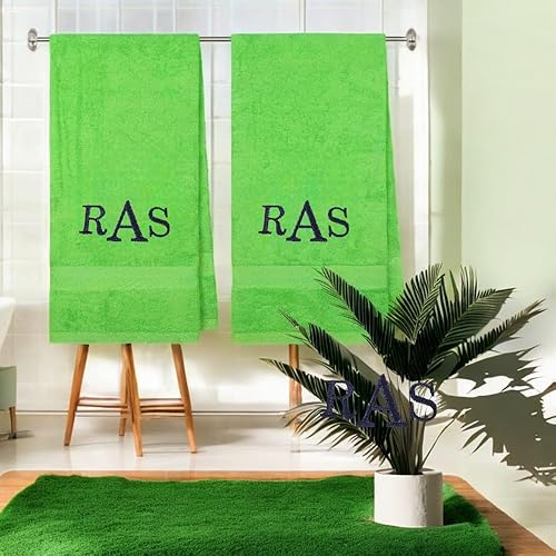 Miniatura 3 de Toalla de baño personalizada de 27 x 54 pulgadas para regalo, toallas bordadas para piscina, toallas de baño bordadas, color lima