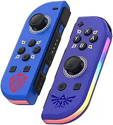 Waillynice Controle RGB sem fio para Switch/OLED, sensor de movimento de vibração, Bluetooth, tipo C, 12 opções de cores (Sky Sword)
