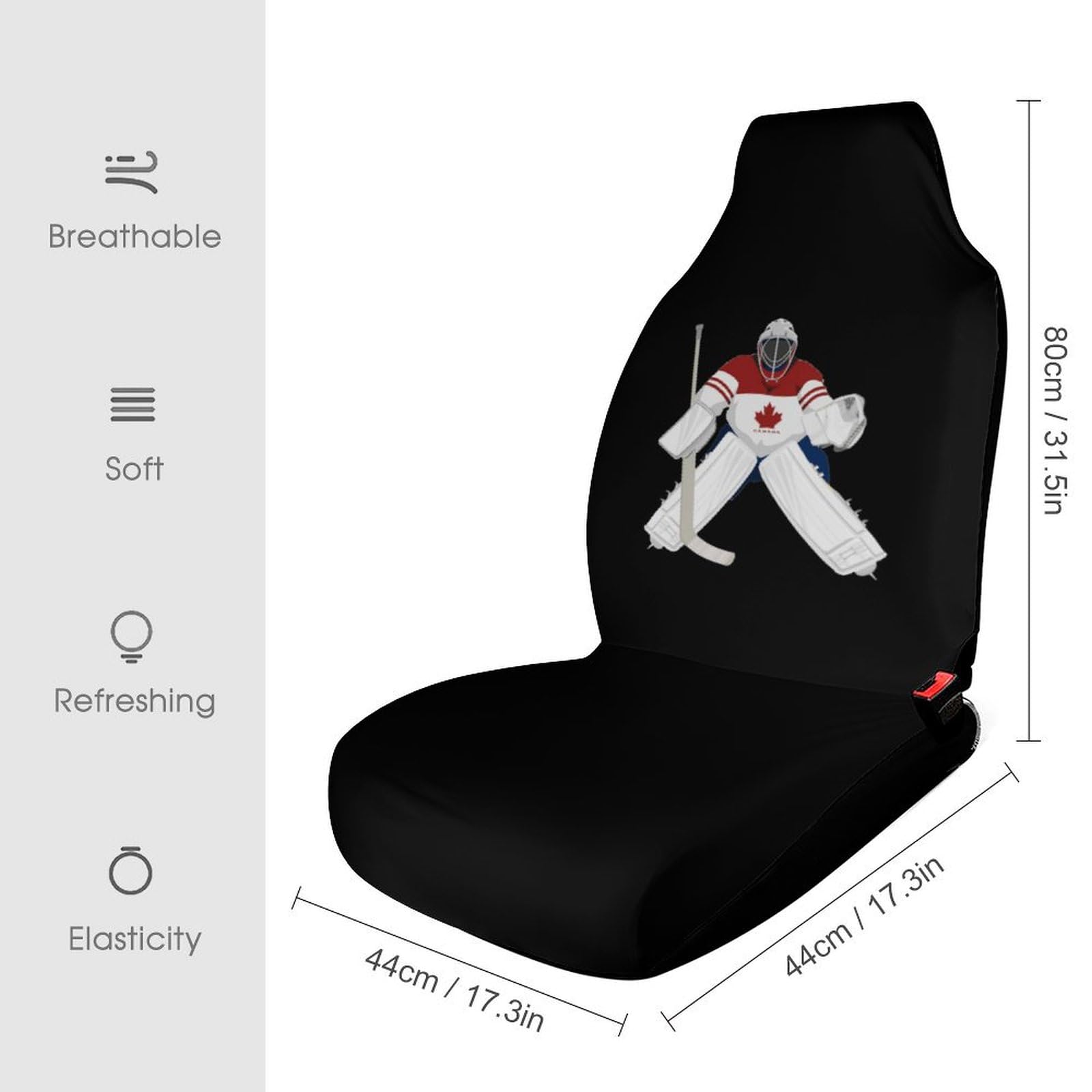 Ice Hockey Goalkeeper Funny Car Seat Cover Front Seats Protector Interior Accessories Universal Unisex 1PCS
