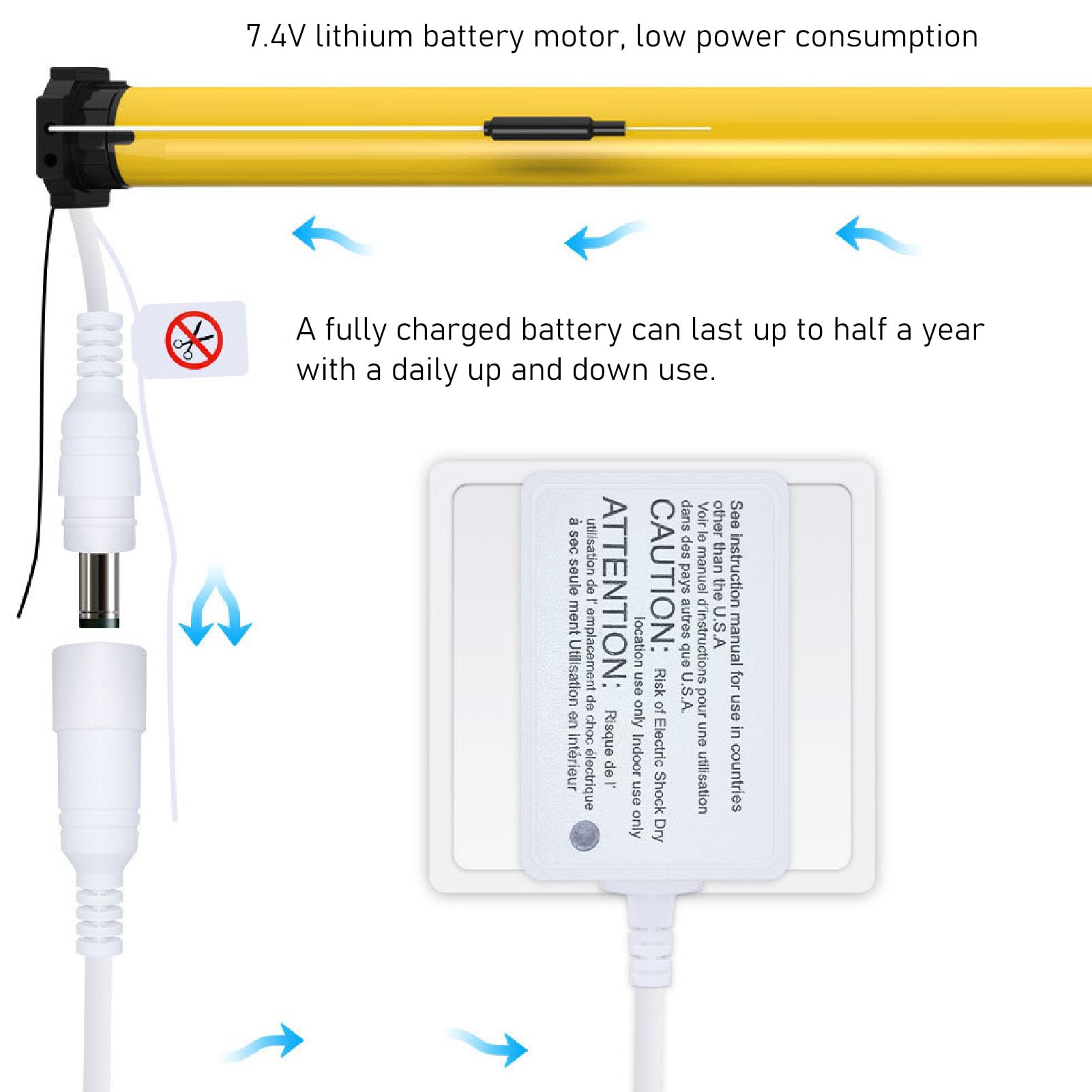 Motore Intelligente per Tende a Rullo, Motore Tubolare per Tende a Rullo elettriche con Timer, Controllo vocale e App, Alimentato a Batteria al Litio per l'automazione Domestica,