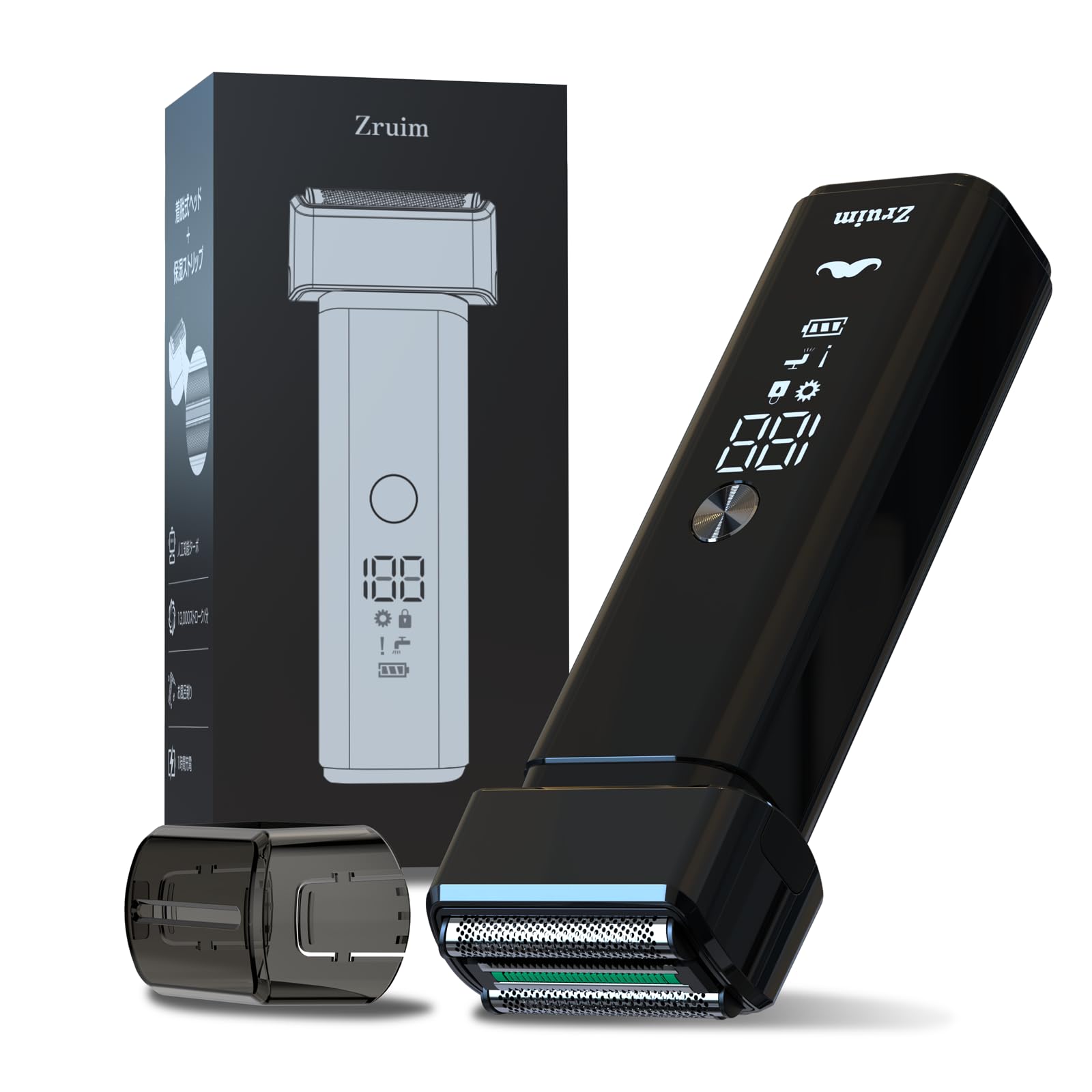 Electric Shaver for Men, 2-Speed Reciprocating Razor with 3 Blades with 3 Floating Blades & Big LED Display, Face Shaver with IPX7 Waterproof Wet/Dry, Portable for Travel, USB Type C