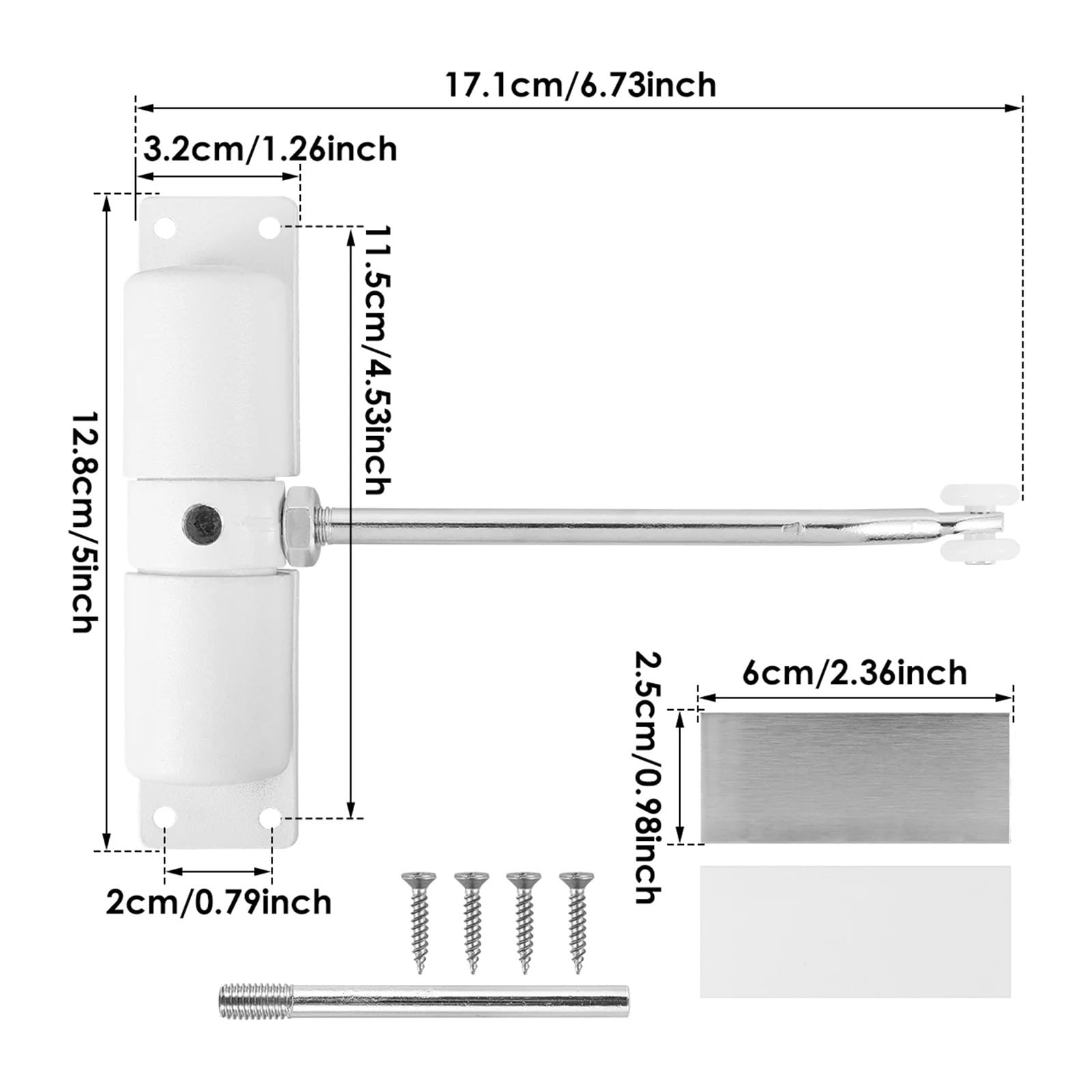 Chiudiporta automatico a molla, regolabile, adatto a porte da 30 kg | Hardware a chiusura automatica durevole for varie porte domestiche(2PCS)