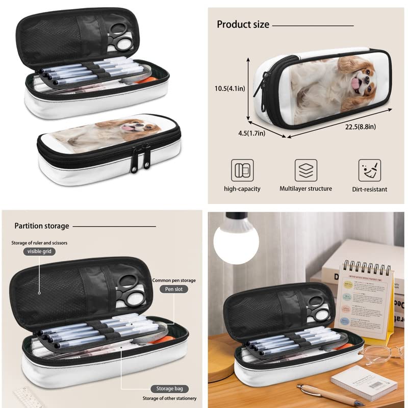 Cute Cavalier King Charles Spaniel School Backpack Kids Bookbag Set Puppy Dog Lunch Bag & Pencil Case Elementary Preschool Kindergarten Supplies Boys Girls2