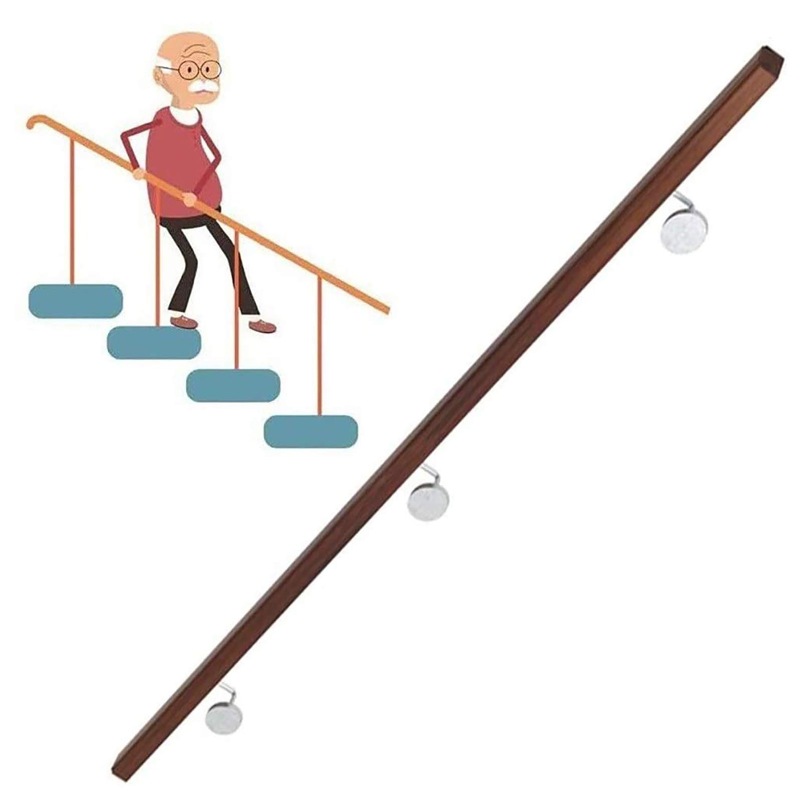 Main courante d'escalier en bois massif CHEWYNP pour loft et couloir