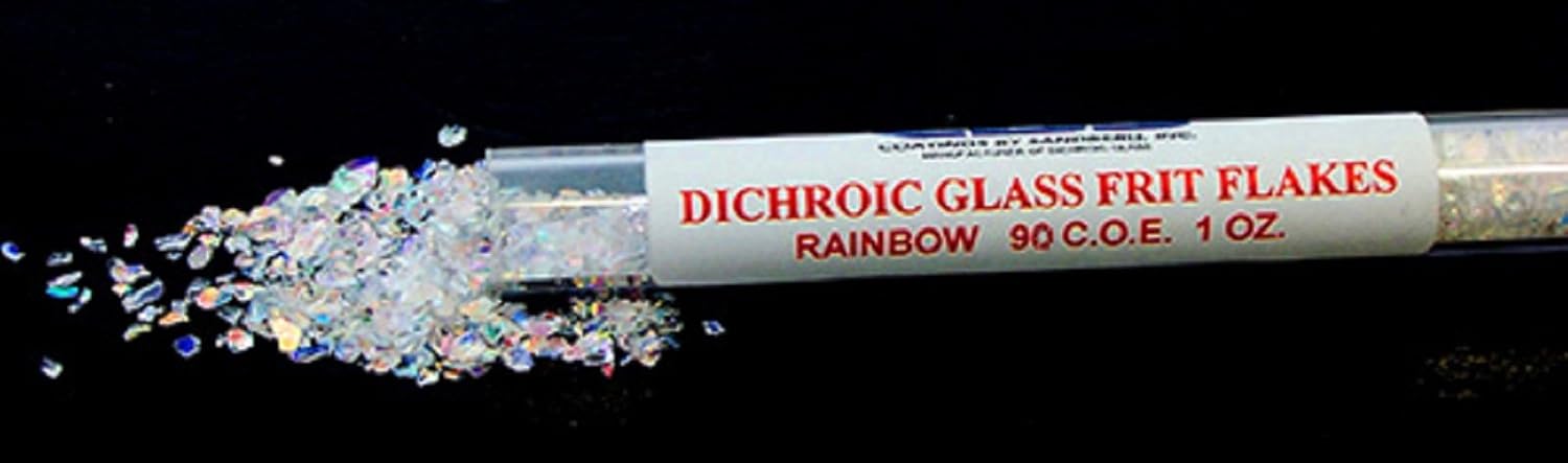 1 Oz CBS Clear Dichroic Glass Frit Flakes w Coe90 Fusible DF501L8