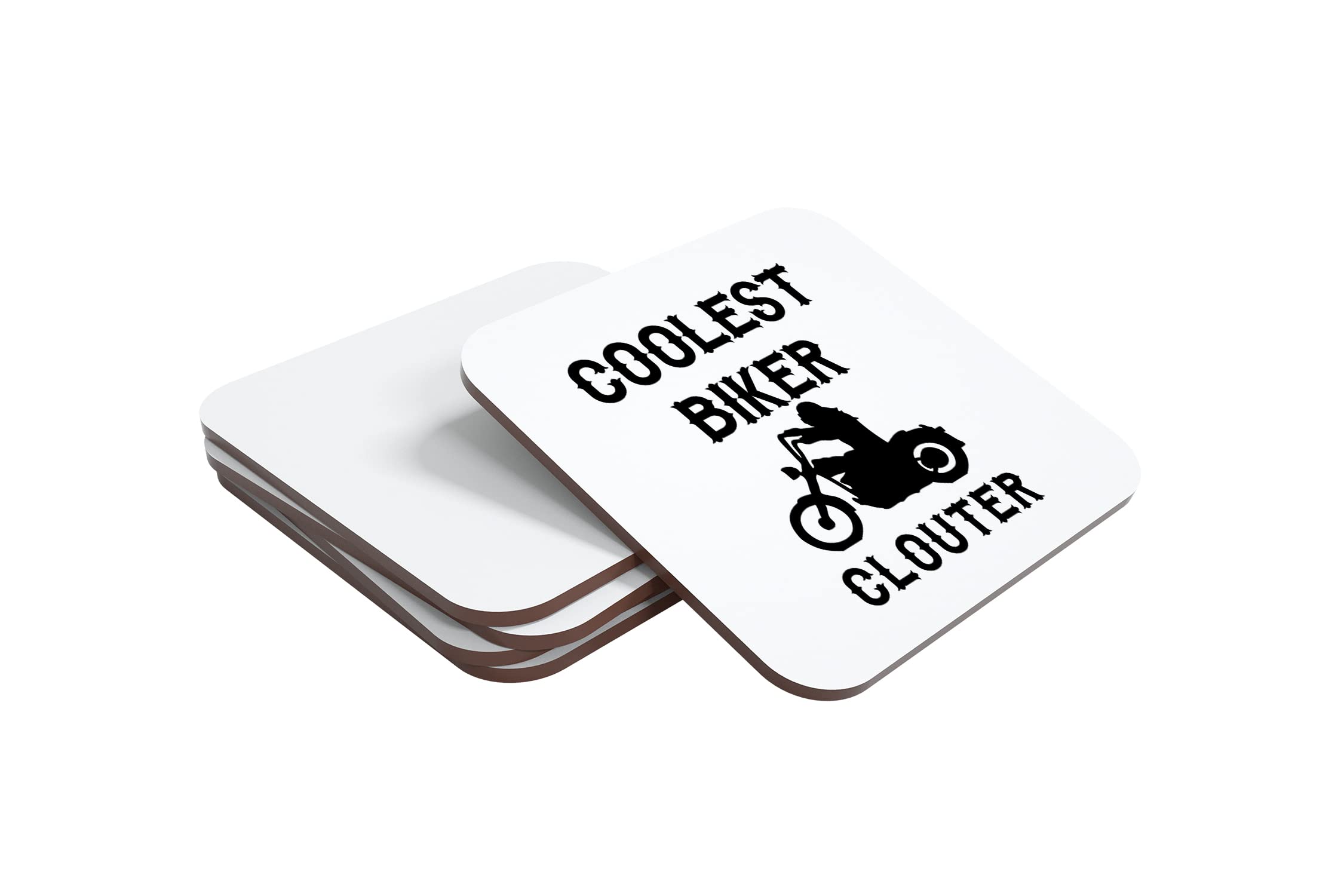 Coolest Biker Clouter Hand Printed Drinks Coaster