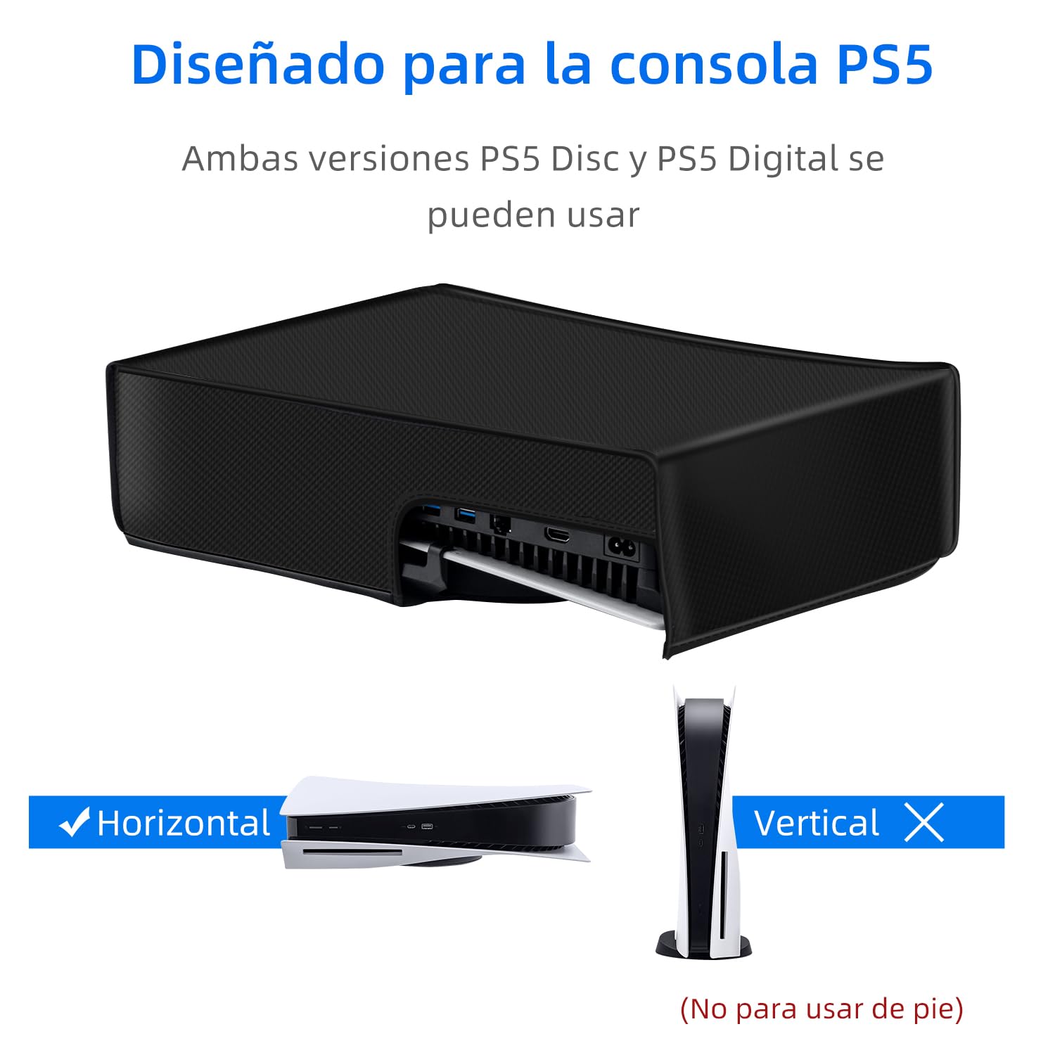 Mcbazel Funda contra Polvo Protector Cubierta Antipolvo para PS5 Consola (No para la PS5 Slim/PS5 Pro)