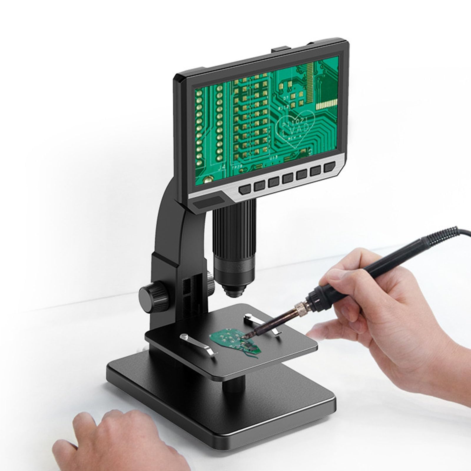 Fortschrittliches digitales Mikroskop mit 17,8 cm großem Bildschirm, mit Video-Aufnahmefunktion für industrielle Wartung und pädagogische Laboranwendung, einstellbare Helligkeit, digitales Mikroskop