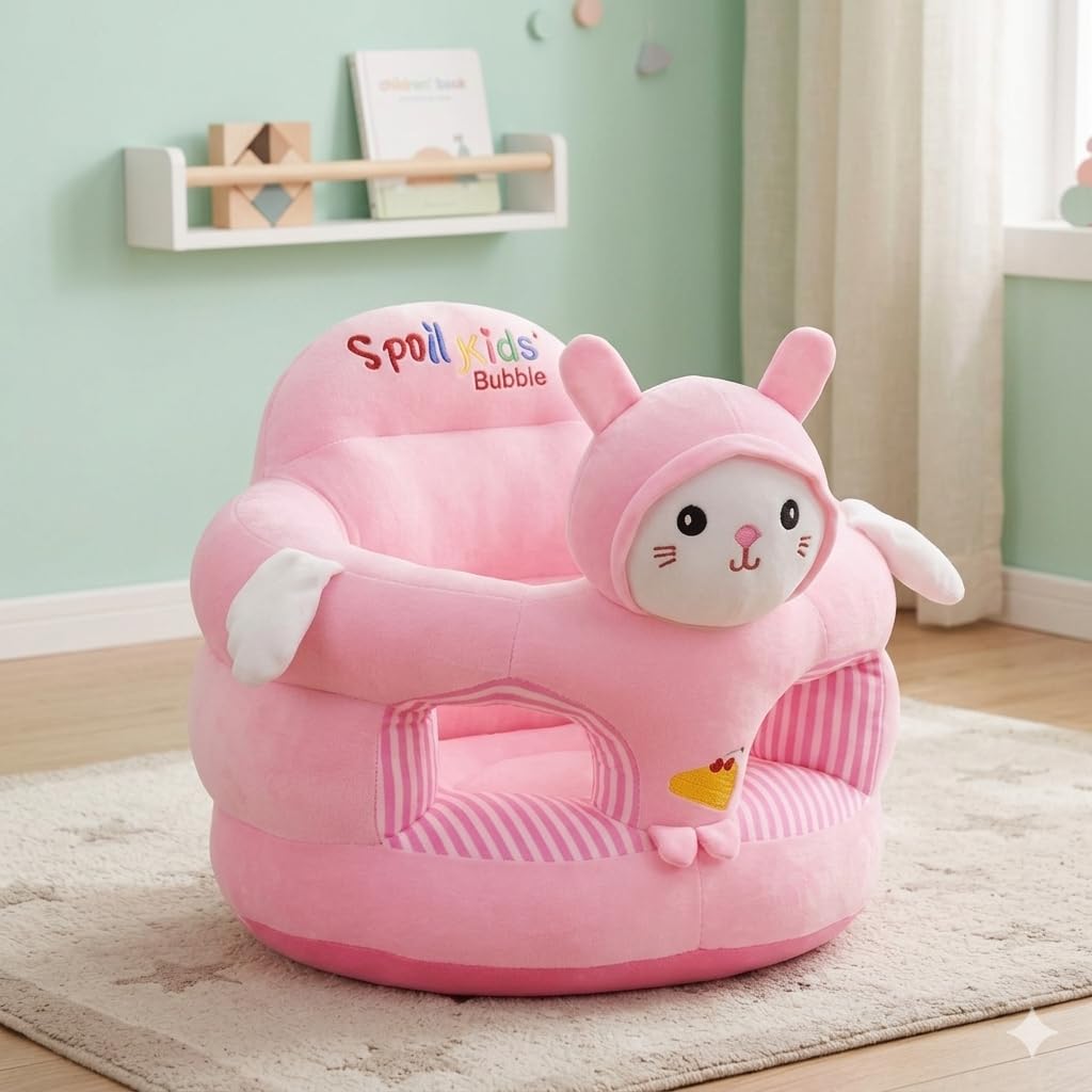 Soft Plush Cushion Baby Sofa Seat Or Rocking Chair Comfort Baby Supporting Seat Soft Plush Cushion and Chair for Kids (0 Months to 1.5 Year) (Kitty Sofa)-image-11