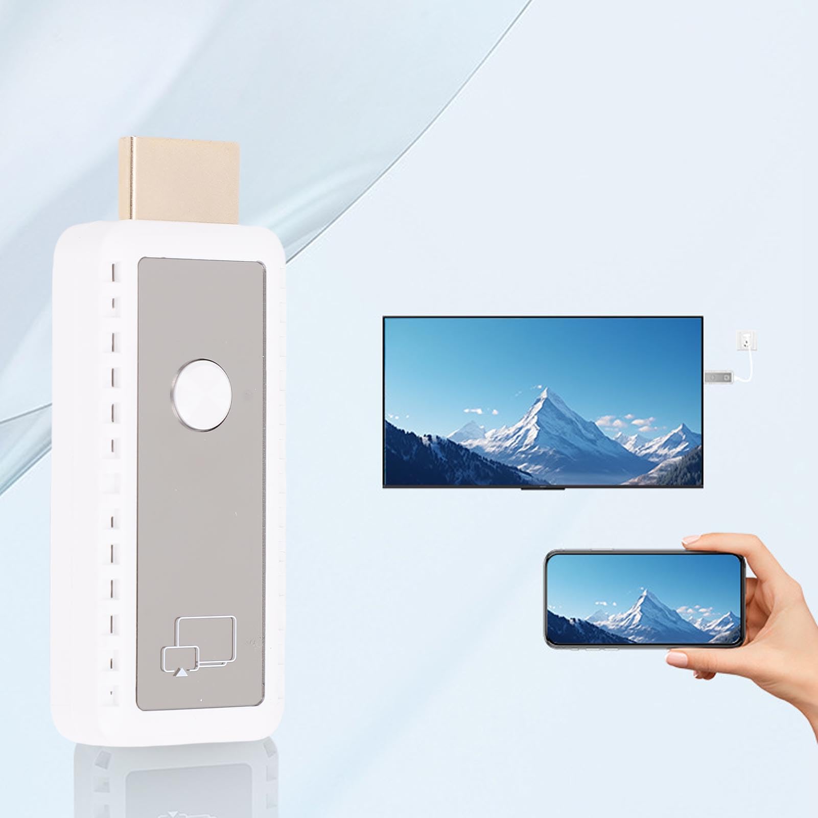 Tonysa Wireless HD Multimedia Nadajnik i Odbiornik, Dekodowanie 4K 1080p Wyjściowe, Podwójny Pasmo 2.4G/5G, Plug & Play, do Przesyłania Strumieniowego do Telewizji/projektora, Typ C