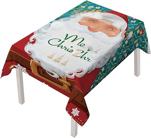 Christmas Tablecloth Print Rectangle Table Cover Set Holiday Party Home Decor 2023 Mantel Christmas Decor Shatterproof Christmas Ornaments Set