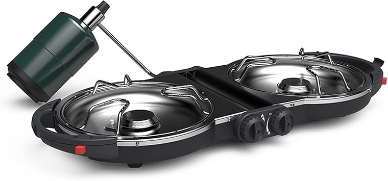 Coleman Fold N Go 2-Burner Propane Stove, Dual Adjustable Burners with 20,000 BTUs of Power & InstaStart Ignition, Great for Camping, Tailgating, Grilling, More