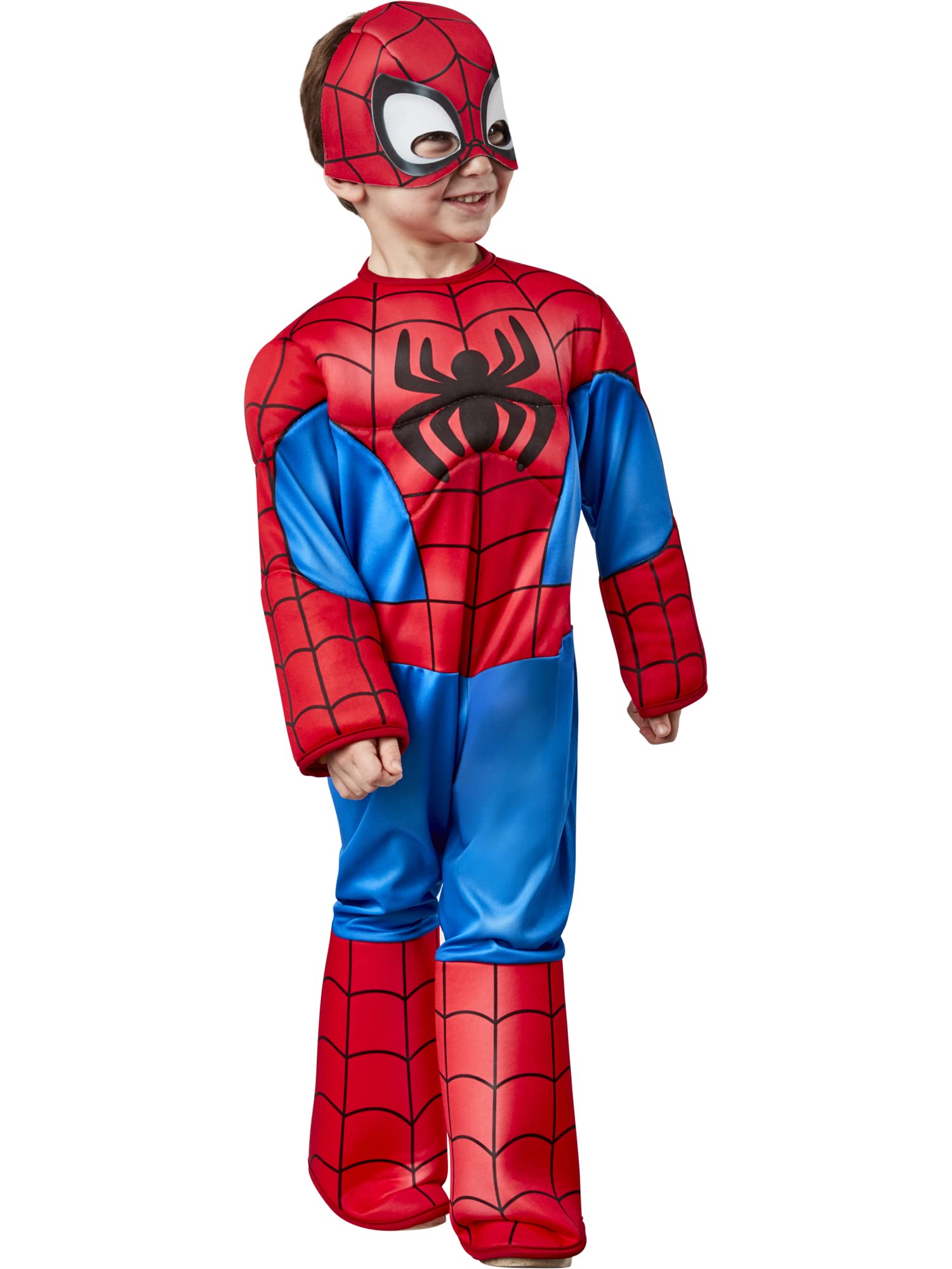 Rubie's Marvel: Spidey And His Amazing Friends Spider-Man Deluxe Costume, Mostrato, 2-3 Anni Unisex-Bambini e Ragazzi, Multicolore