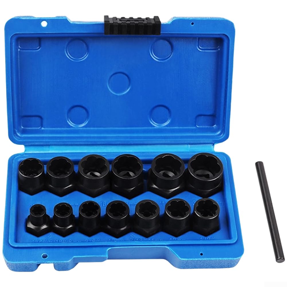 Juego de extractores de tuercas de perno roto con enchufe de extensión de 65 mm, acero de aleación de cromo para tornillos oxidados (B)
