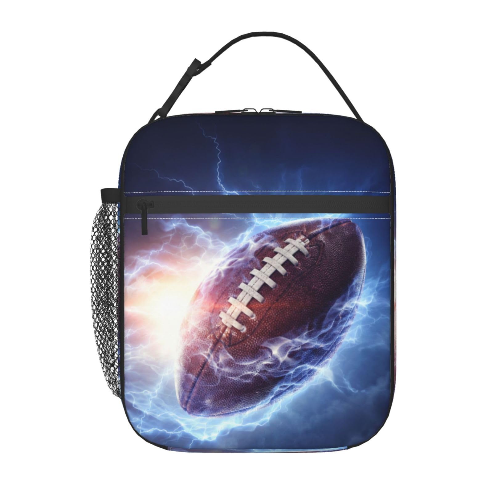 Yilad Football Lunch Box Insulated Thermal Reusable Lunch Bag Cooler Totes For Men Work Office Picnic Hiking