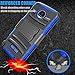 Tekcoo for Moto Z Play Case, for Moto Z Force Holster Belt, [Hoplite] Shock Absorbing [Blue] Locking Clip Defender Full Body Kickstand Carrying Armor Cases Cover for Motorola Moto Z Force/Play Droid