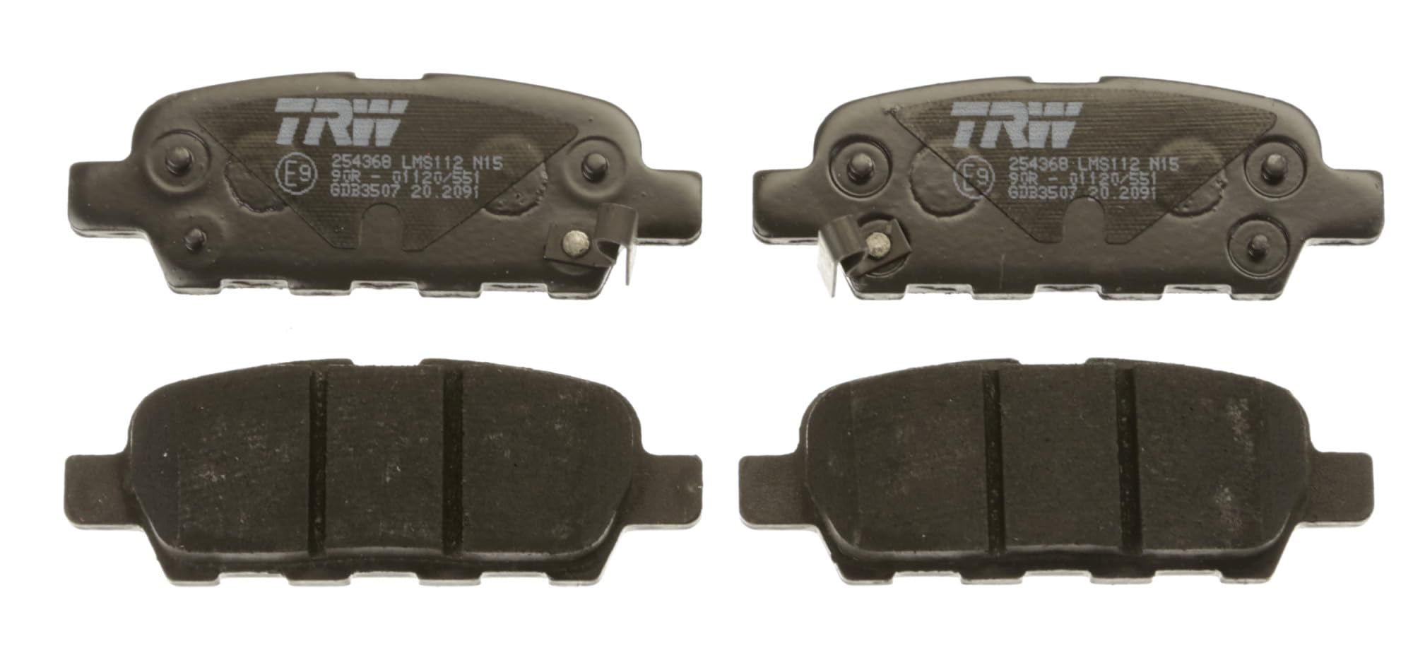 TRW GDB3507 Pastiglie Freno Set di 4 para Nissan Dualis I (J10, NJ10) 2006-2014 Assale Posteriore e Altri Veicoli