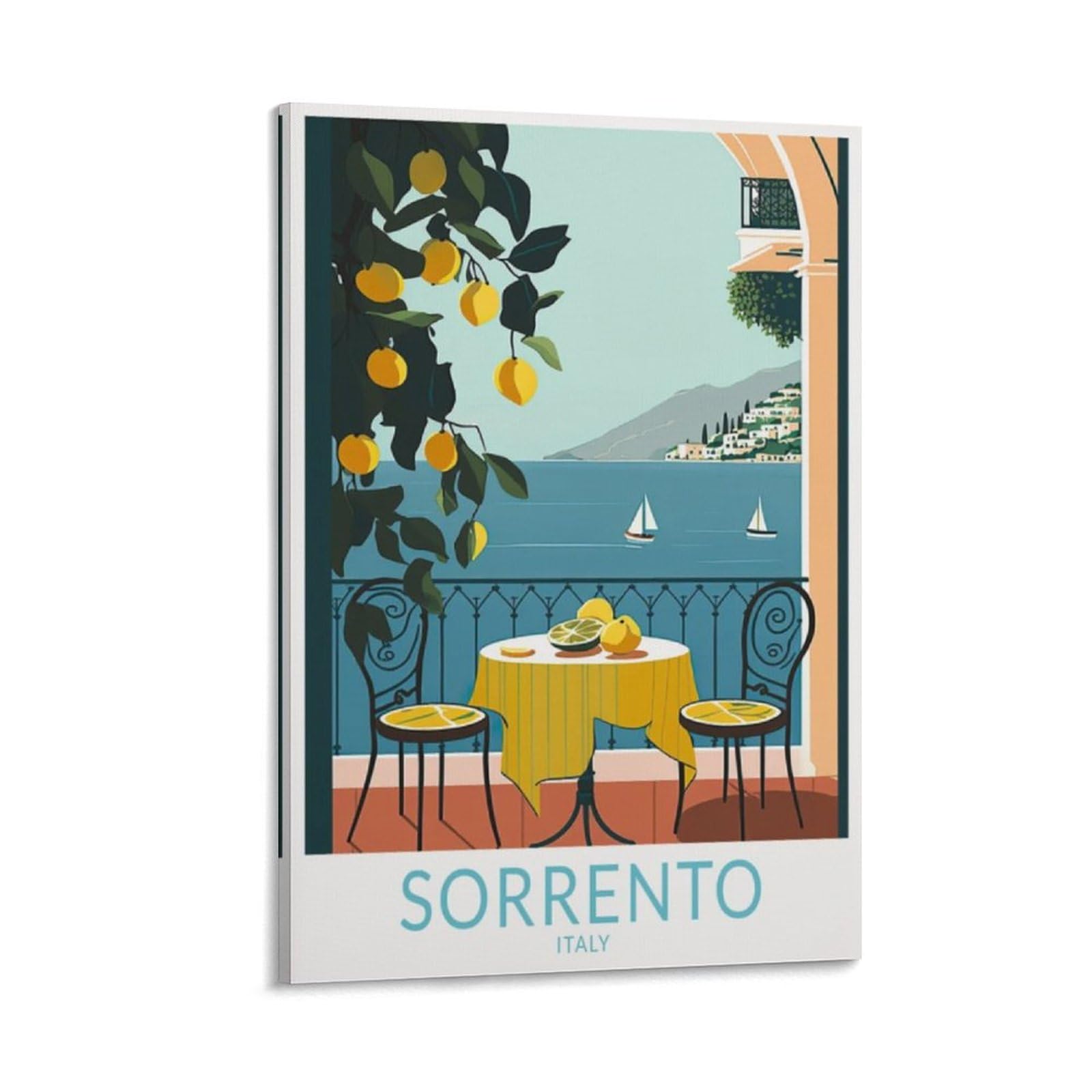 Sorrento Italy Vintage Travel Posters Lake 12x18inch(30x45cm) Wall Art Picture Print Canvas Art Poster Modern Family Bedroom Decor Posters