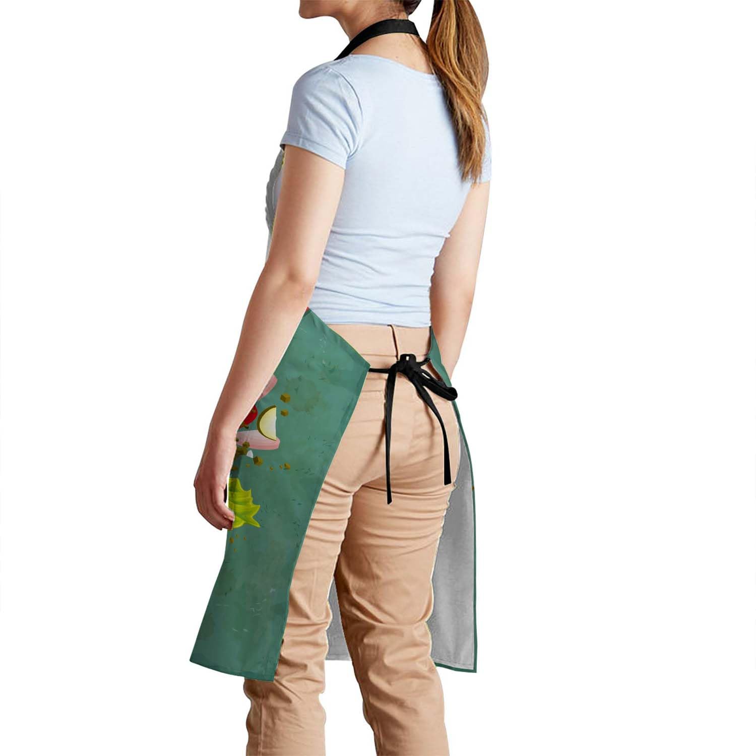 Smooffly Vintage Burger Poster Apron - Unisex Adjustable Bib Apron for Home Kitchen Restaurant, Coffee House - Image 3