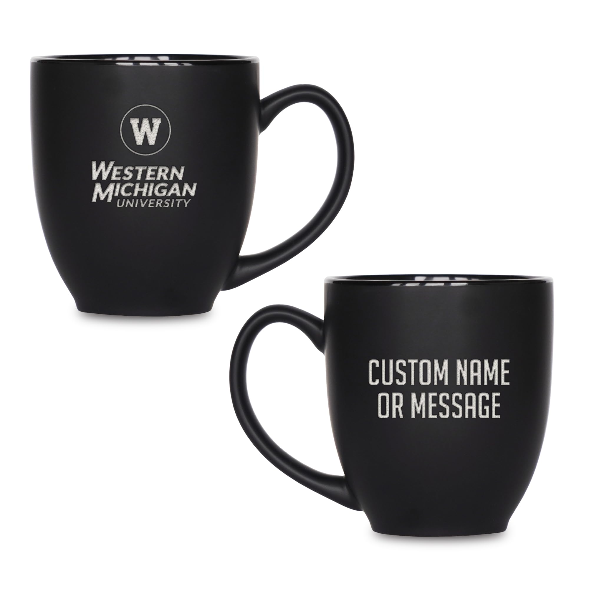 Rico Industries NCAA Primary 15-Oz Personalized Matte Black Bistro Mug - for Hot or Cold Drinks
